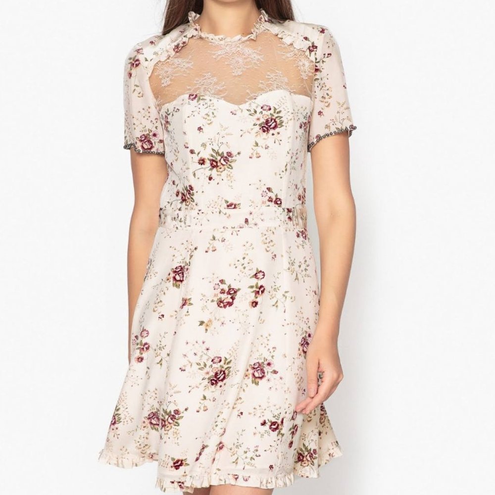The Kooples - Random Flowers Short Silk Dress